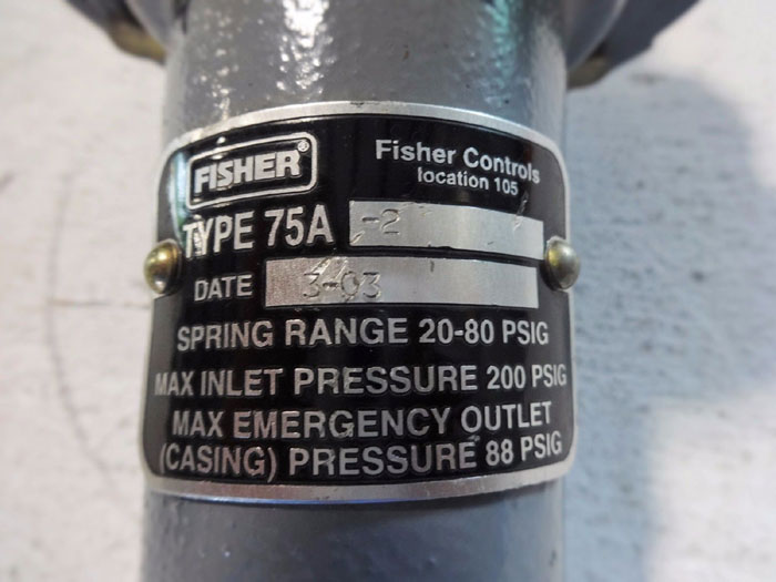 FISHER PRESSURE REDUCING REGULATORS TYPE 75A-2