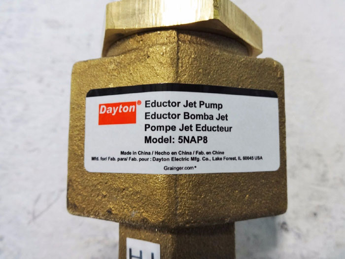 DAYTON 1-1/2" X 1" BRONZE EDUCTOR JET PUMP 5NAP8