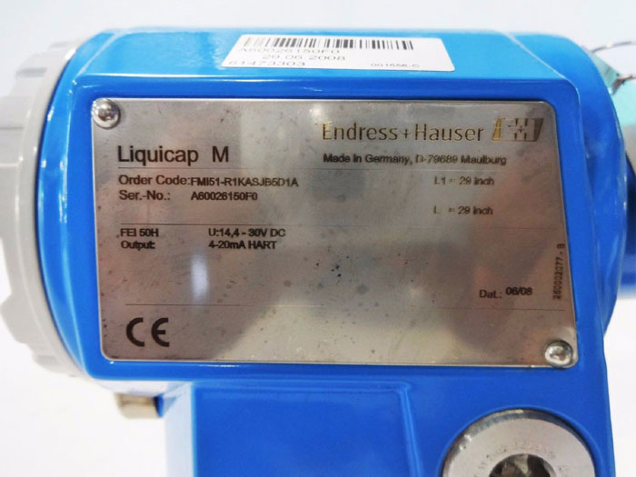 ENDRESS HAUSER LIQUICAP M CAPACITIVE LEVEL MEASUREMENT FMI51-R1KASJB5D1A