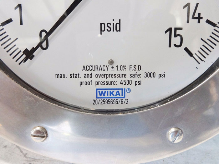 WIKA 4500 PSI DIFFERENTIAL PRESSURE GAUGE 733.25