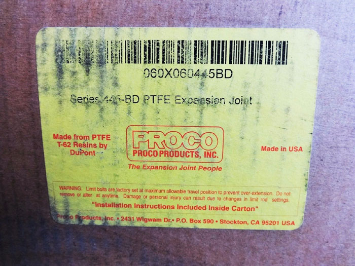 PROCO PRODUCTS 6" TEFLON EXPANSION JOINT 5-CONVOLUTE