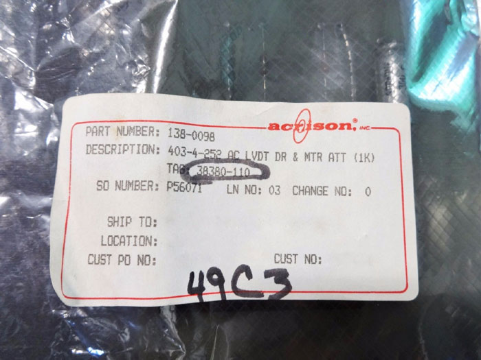 ACRISON AC LVDT DR & MTR ATT CIRCUIT BOARD 403-4-252 P.C.-D