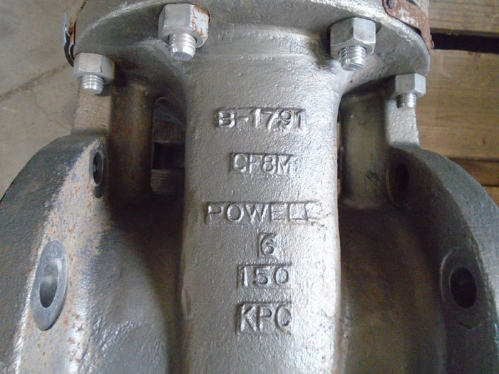 POWELL 6" 150# CF8M GATE VALVE