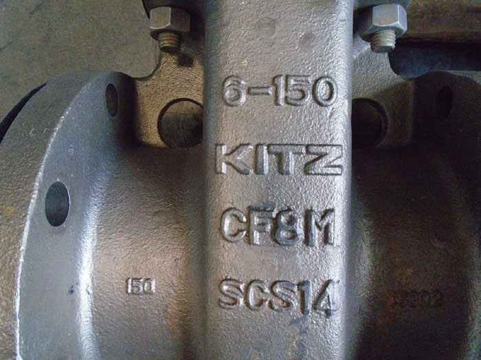 KITZ 6" 150# CF8M GATE VALVE