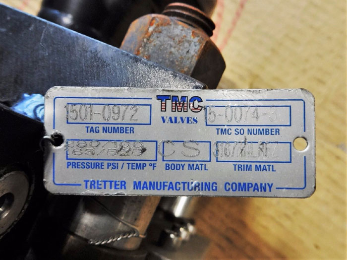 TRETTER TMC VALVES 1-1/2" 150# CAM STYLE LINE BLINDS