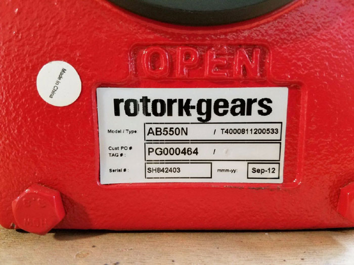 ROTORK QUARTER TURN MANUAL GEARBOX AB550N