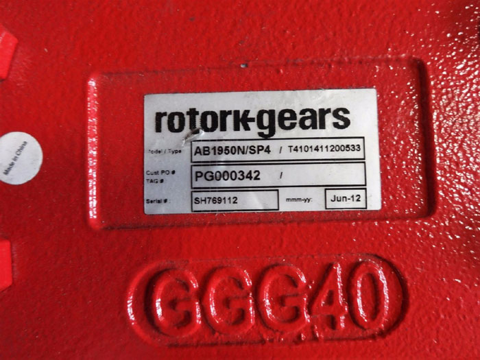 ROTORK QUARTER TURN MANUAL GEARBOX W/ REDUCER AB1950N/SP4