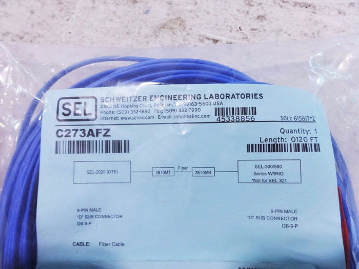 LOT OF (7) SEL FIBER OPTIC CABLES C805, C273AFZ - VARIED LENGTHS