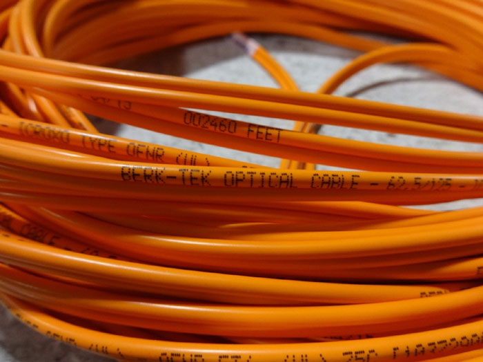 LOT OF (8) BERK-TEK FIBER OPTIC CABLES F2CSTST & F2CLCLCMM 62.5/125