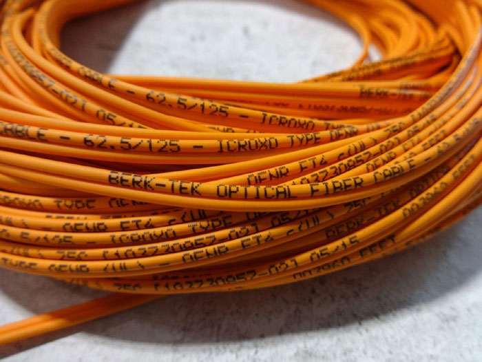 LOT OF 3 BERK-TEK 62.5/125 FIBER OPTIC CABLES F2CLCSTMM