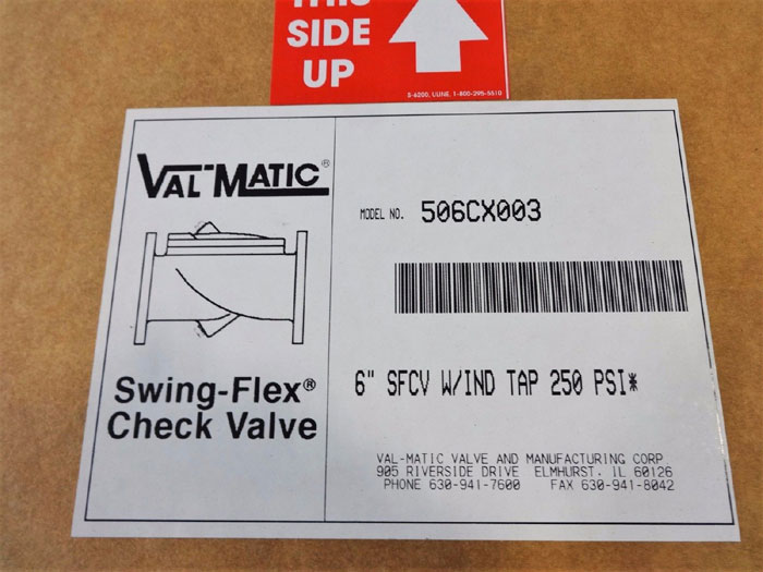 VAL-MATIC SWING-FLEX 6" CHECK VALVE 506CX003