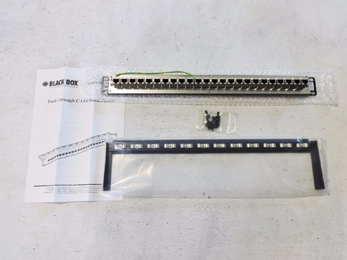 BLACK BOX FEED-THROUGH CAT6 PATCH PANEL 24 PORT SHIELDED JPM814A