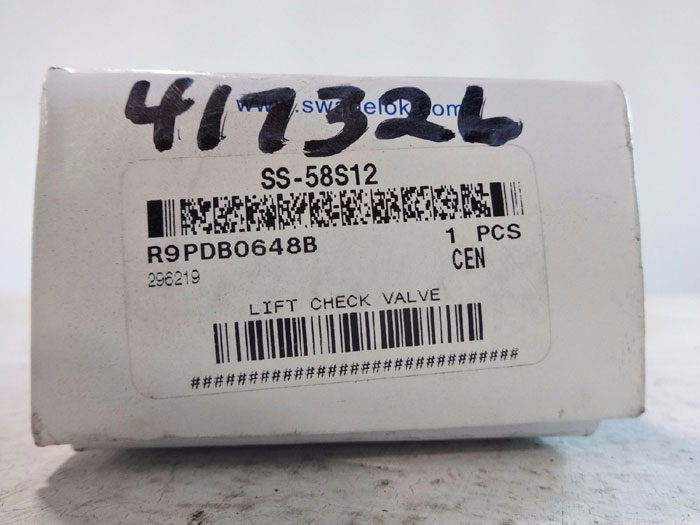 SWAGELOK 3/4" TUBE LIFT CHECK VALVE SS-58S12
