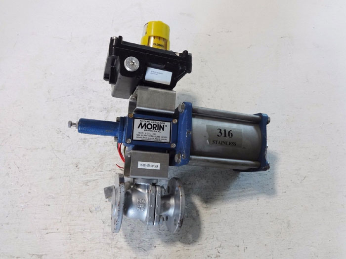 KTM 1" 150# ACTUATED BALL VALVE EB11 EB100 W/ MORIN ROTARY ACTUATOR B-015U-S060