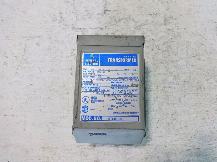 GENERAL ELECTRIC DRY TYPE TRANSFORMER 9T51B107