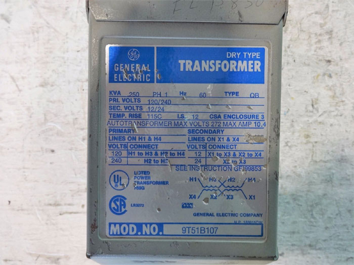 GENERAL ELECTRIC DRY TYPE TRANSFORMER 9T51B107
