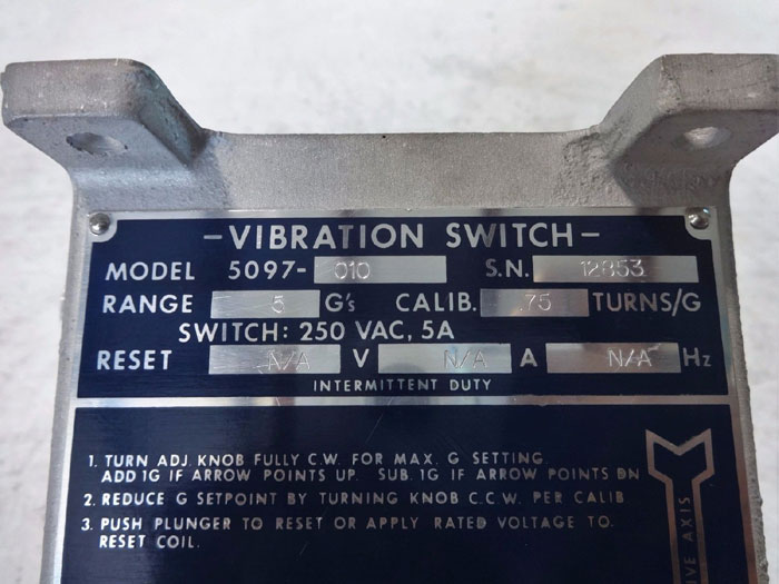 METRIX INSTRUMENT VIBRATION SWITCH 5097-010