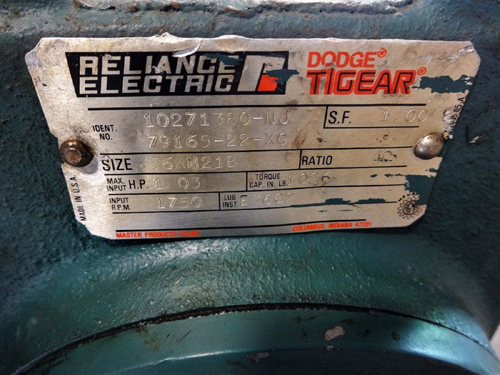 RELIANCE ELECTRIC DODGE TIGEAR REDUCER 10271380-NJ  79165-22-XG