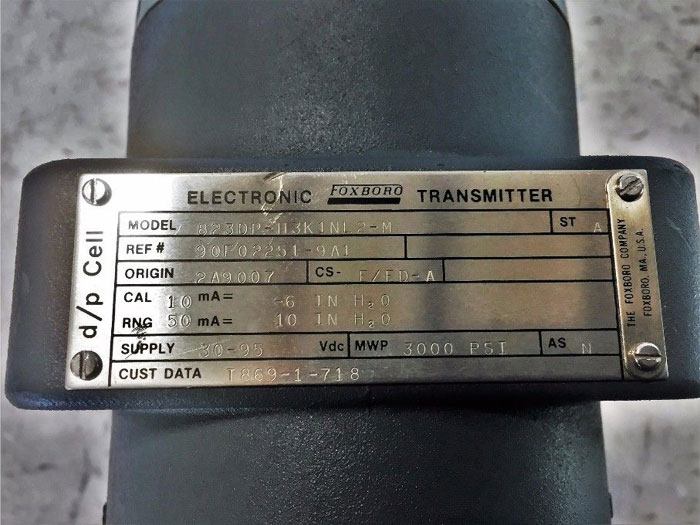 FOXBORO ELECTRONIC TRANSMITTER 823DP-H3K1NL2-M