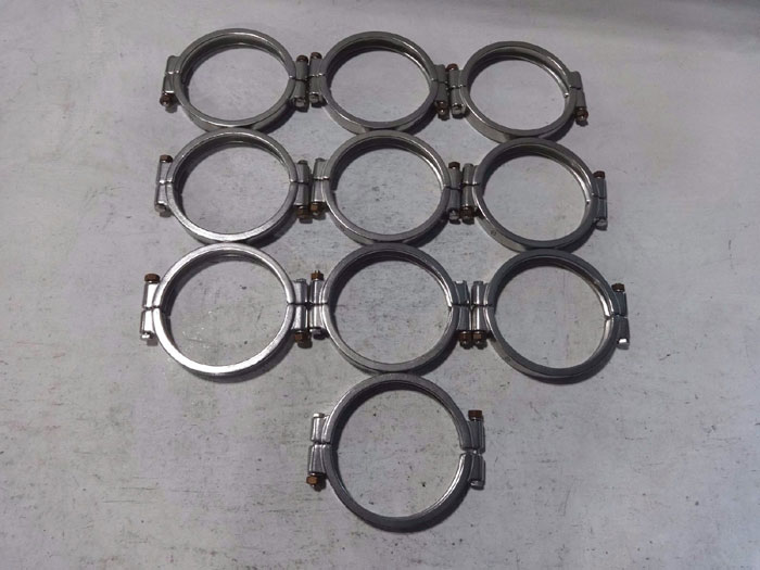 LOT OF (10) DIXON STAINLESS 6" HIGH PRESSURE CLAMP 13MHP600 & (1) UNBRANDED