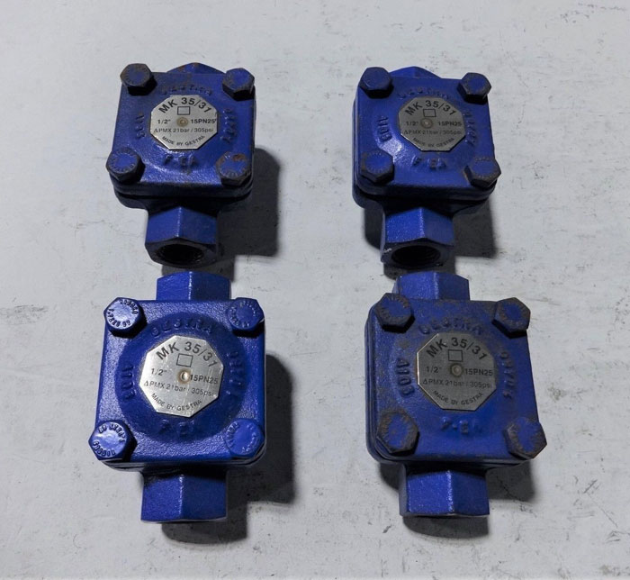 LOT OF (4) GESTRA 1/2" THERMOSTATIC STEAM TRAP MK 35/31