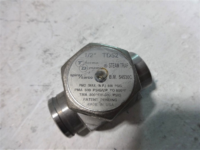 SPIRAX SARCO 1/2" THERMODYNAMIC STEAM TRAP TD52