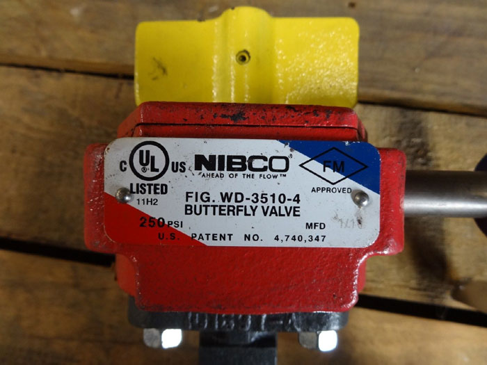 NIBCO WAFER STYLE 3" BUTTERFLY VALVE WD-3510-4 WITH GEAR OPERATOR