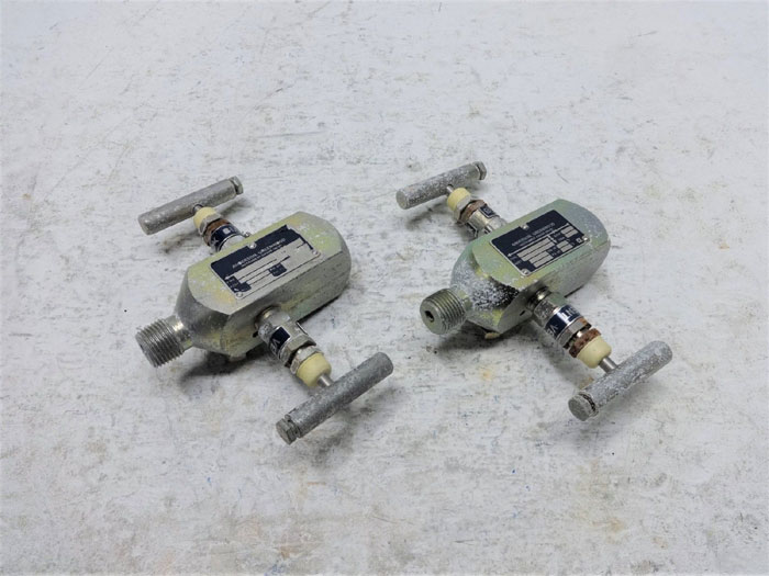 LOT OF (2) ANDERSON GREENWOOD 1/2" BLOCK & BLEED VALVES M25VIC-44F