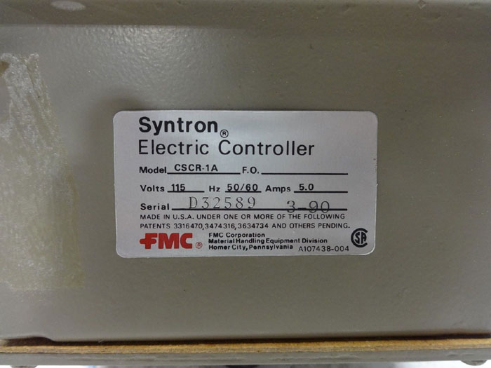FMC SYNTRON ELECTRIC CONTROLLER CSCR-1A