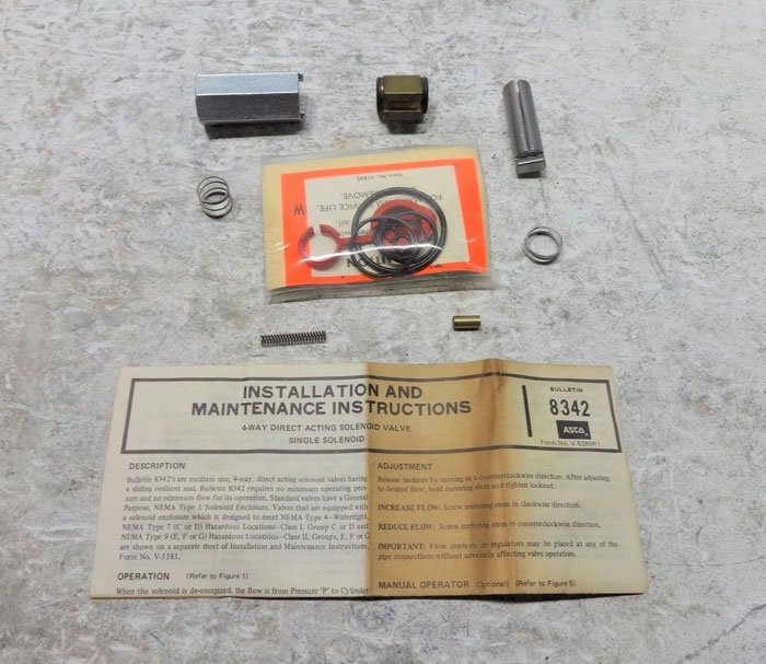 ASCO RED-HAT SPARE PARTS KIT 164-225 CATALOG 8342A1, 2, 3, 4