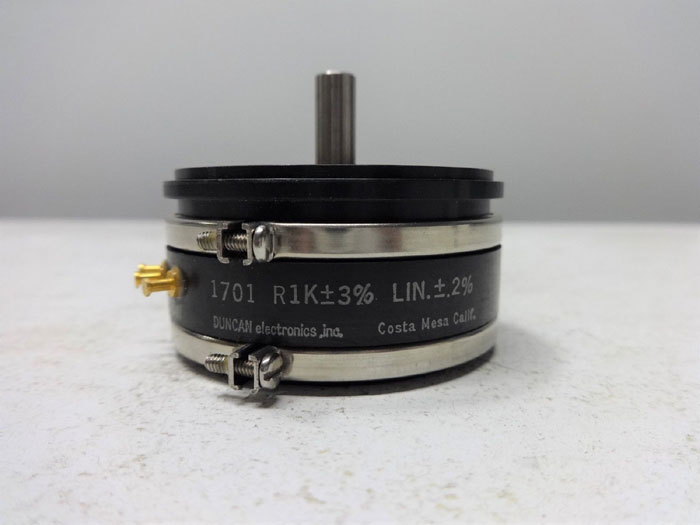 DUNCAN ELECTRONICS POTENTIOMETER 1701 R1K ±3% LIN.±2%