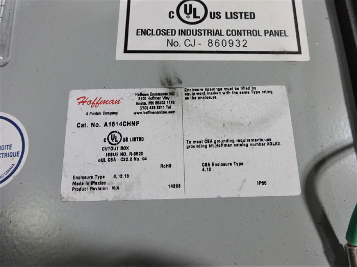 WASTEQUIP COMPACTOR PRECRUSHER TRANSDUCER CONTROLLER ASSY W/ HOFFMAN