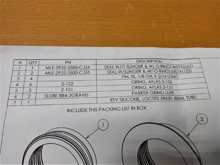 PARKER PROTECH BEARING ISOLATOR SEAL KIT #KTE-2932-3500-CJ82