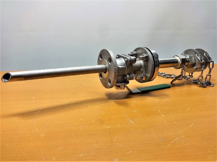 SAF-T-FLO RETRACTABLE FLANGED INJECTION QUILL W/ 1" 150# FLANGED BALL VALVE CF8M