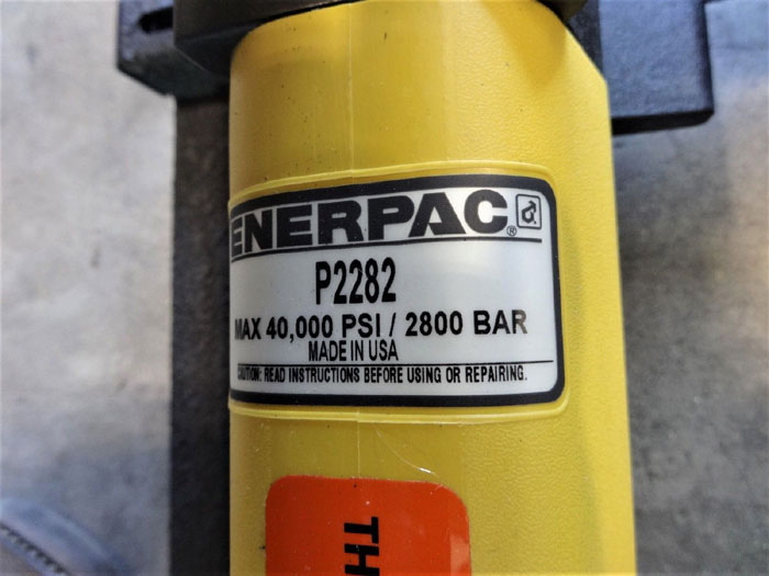 ENERPAC HYDRAULIC HAND PUMPS P391 & P2282 W/ RIVERHAWK FRAME MP-0273 & HARD CASE