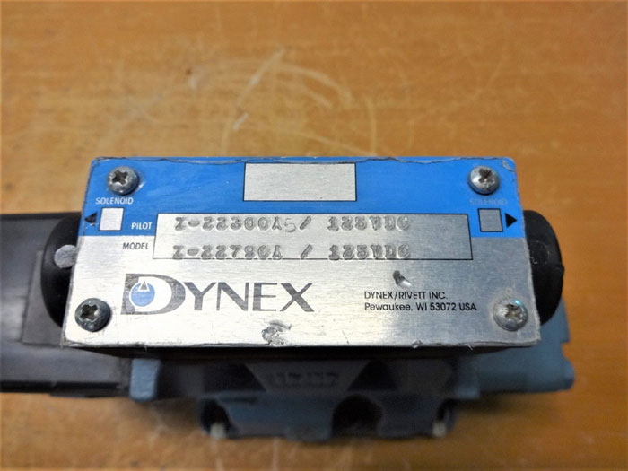 DYNEX / RIVETT DIRECTIONAL CONTROL VALVE Z-22790 / PILOT Z-22790A 125 VDC