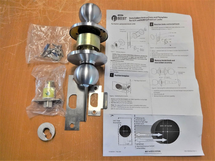 STANLEY CYLINDRICAL ENTRANCE LOCK DOOR HANDLE 63K7AB4D-S3-626-RH