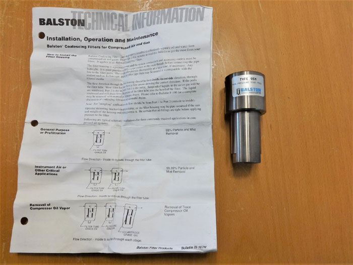 BALSTON 95M COALESCING FILTER 1/4" STAINLESS STEEL