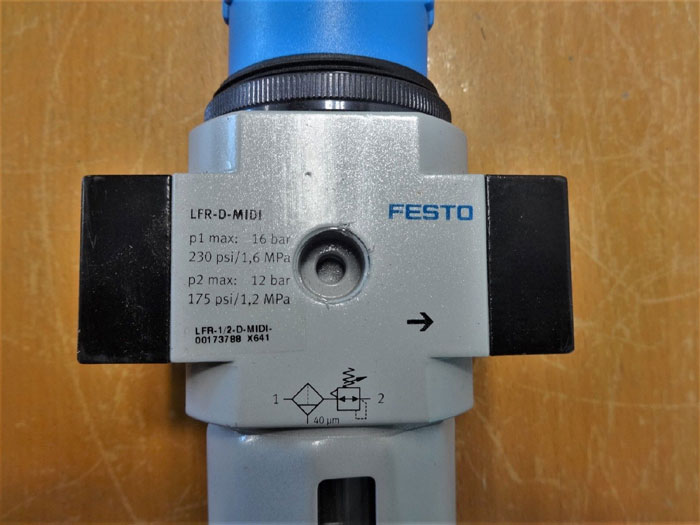 FESTO LFR-D-MIDI PNEUMATIC FILTER  1/2" NPT LFR-1/2-D-MIDI-00173788