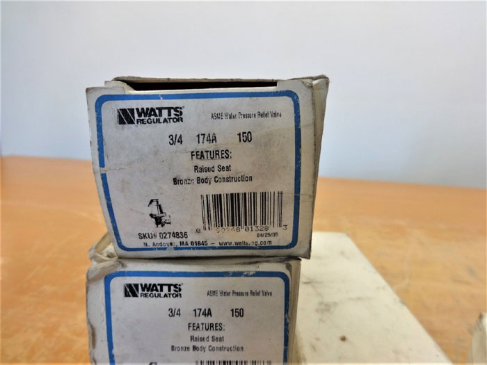 LOT OF (5) WATTS M3 174A WATER PRESSURE RELIEF VALVE 3/4", BRONZE , SKU# 0274836