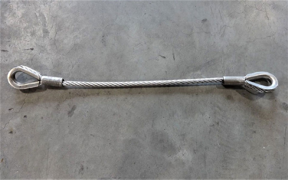 EYE TO EYE WIRE ROPE SLING 3/4" DIA. X 33" LONG, 304 STAINLESS STEEL