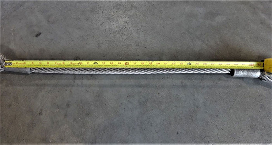EYE TO EYE WIRE ROPE SLING 3/4" DIA. X 33" LONG, 304 STAINLESS STEEL