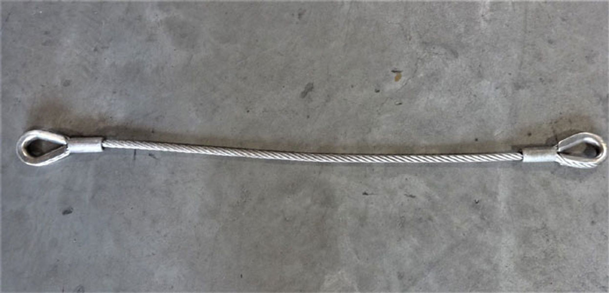 EYE TO EYE WIRE ROPE SLING 3/4" DIA. X 49.75" LONG, 304 STAINLESS STEEL