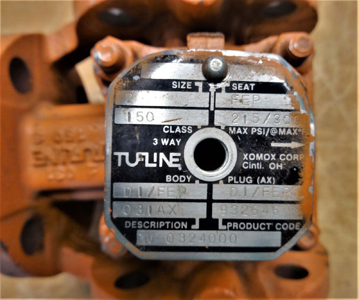 TUFLINE 3-WAY PLUG VALVE 2" 150# RF DUCTILE IRON / FEP 932646