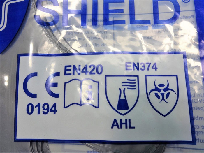 NORTH SSG/11 SILVER SHIELD CHEMICAL RESISTANT GLOVES, SIZE 11 - 40 PAIRS