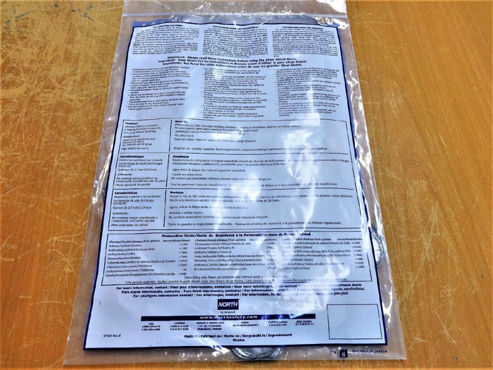 NORTH SSG/11 SILVER SHIELD CHEMICAL RESISTANT GLOVES, SIZE 11 - 40 PAIRS