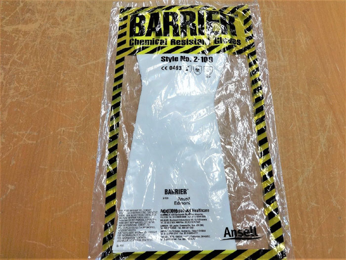 ANSELL 2-100 BARRIER CHEMICAL RESISTANT GLOVES - SIZE 6 & 7 - LOT OF (36) PAIRS