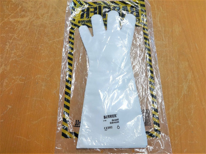 ANSELL 2-100 BARRIER CHEMICAL RESISTANT GLOVES - SIZE 6 & 7 - LOT OF (36) PAIRS