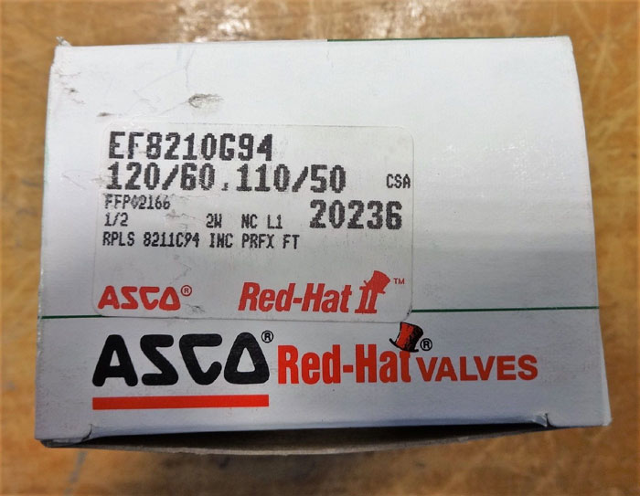 ASCO RED HAT 2-WAY BRASS SOLENOID VALVE EF8210G94 / EF8003G1