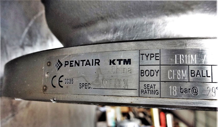 PENTAIR KTM 6" 150# CF8M GEAR OPERATED SPLIT BODY BALL VALVE EB11M / EB100